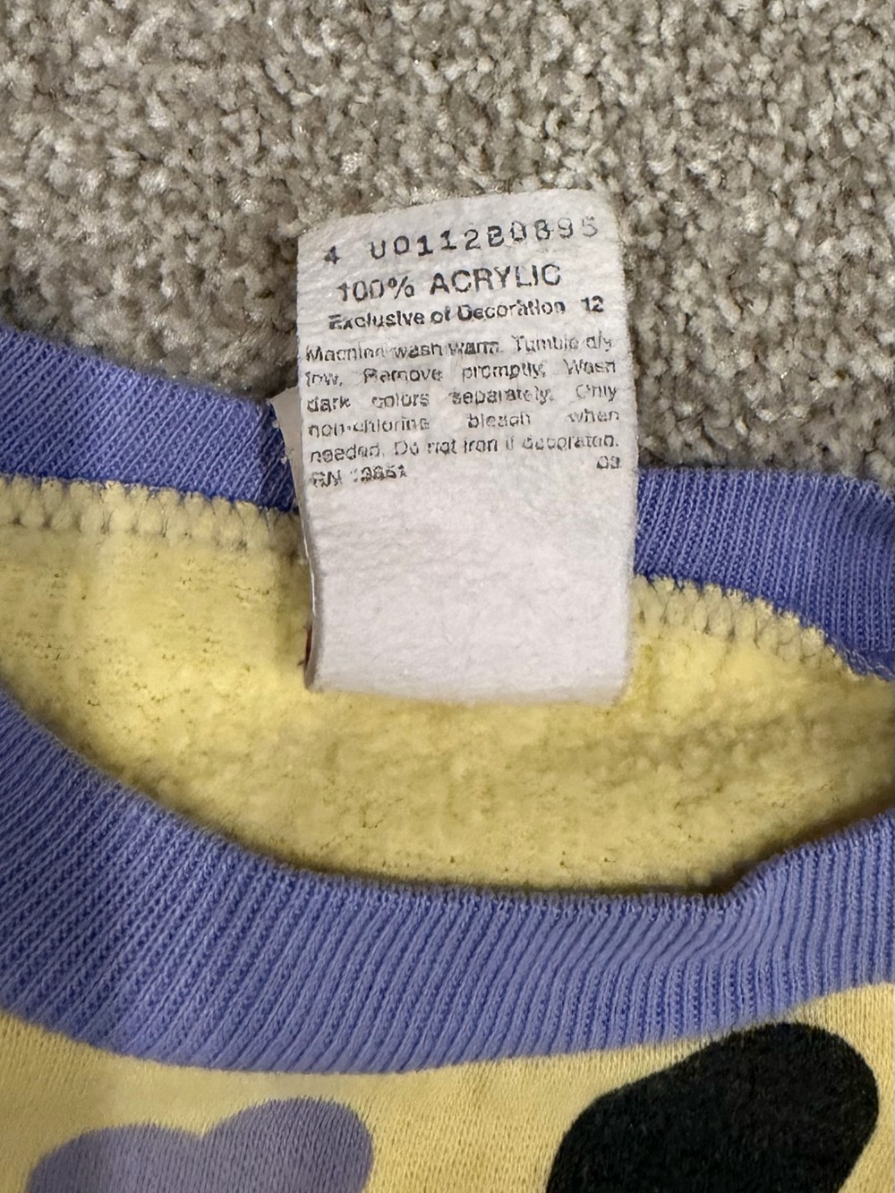 Vintage Disney Yellow & Lavender Minnie & Mickey Kids Sweatshirt - Picture 4 of 8